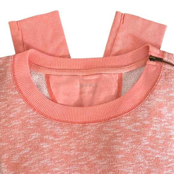 Merona lightweight heathered coral shoulder zip sweatshirt pullover - Picture 7 of 14